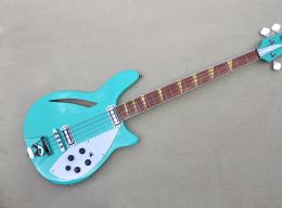 Guitar Blue Body 4 Strings Electric Bass Guitar with White Pickguard,rosewood Fingerboard,provide Custom Service