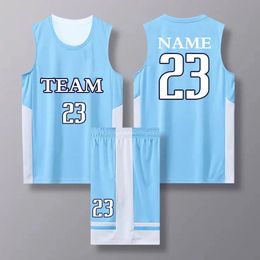 Custom Mens Basketball Uniform Suit Professional Team Childrens Jersey Outfit Set High Quality Quickdry Sportswear 240315