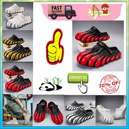 Designer Casual Platform Half pack slippers summer sliders men women Graffiti Bone White slides sandals slip wear res1istant memory soft thick cushion slipper GAI