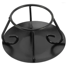 Double Boilers Holder Pot Trivet Open Fire Tripod Smudge Tea Stove Heater Cauldron Bracket Teapot Warmer Burner Ring Stand Black 1 PCS