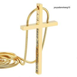 Collana con croce semplice in acciaio al titanio Ciondolo in acciaio inossidabile in oro 18 carati Ornamenti personalizzati per uomo e donna