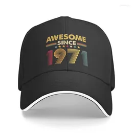 Ball Caps Fashion Awesome Since 1971 Baseball Cap Women Men Breathable Vintage 51th Birthday 51 Years Gift Dad Hat Outdoor