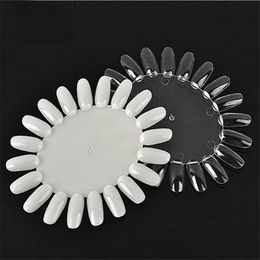 Clear Natural False Nail Art Display Tips Oval Wheel Nail Swatch Polish Stand Practise Acrylic Palette Manicure Accessories Tool