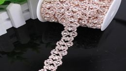 Wedding Sashes Fancy Rose Gold Fashion Crystal Rhinestone Cup Chain Trimming Bridal Dress Decoration For Dresses Garment Applique 1583023