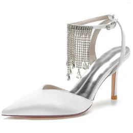 Dress Shoes High-heeled Pointed Rhinestones With Wedding Bridal Shoes.