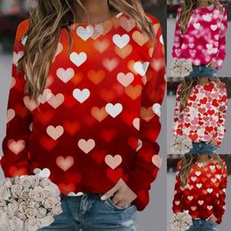 Women's Hoodies Sweater Solid Zipper Hooded Warm Coat Fashionable Round Neck Casual Valentine's Day Love Printed Long Womens Cute Top