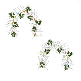 Decorative Flowers Easter Egg Garland Decoration Vine String Mixed Berry Spring For Holiday Party Patio Wall