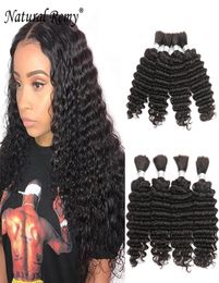 Brazilian Water Deep Wave Bulk Hair Weaving For Braiding 100 No Weft Human Hair Extensions 3 bundles 150g 1B 2022inch1755126