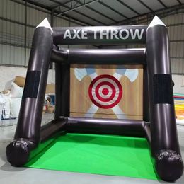 Newest inflatable Flying Axe Throwing interactive game/Giant 3D inflatable throwing axe carnival game for sale with axes and blower free air ship