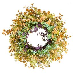 Decorative Flowers Spring Wreath For Front Door All Seasons Wreaths Indoor Window Wall Porch Home Office Farmhouse Decor