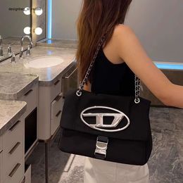 Cheap Wholesale Limited Clearance 50% Discount Handbag Black Chain Bag Womens Crossbody Shoulder High-end and Large Capacity Oxford Cloth Sweet Cool Girl Ding Dang
