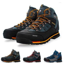 Fitness Shoes Waterproof Hiking For Men Breathable Mountain Leather Trekking Outdoor Boots Anti Skid