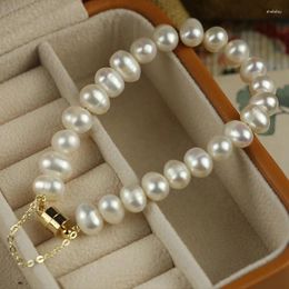 Strand Luxury Freshwater Pearl Bracelet Adjustable Big Beads Charm Bracelets Jewellery Gift French Vintage Hand Chain Gifts