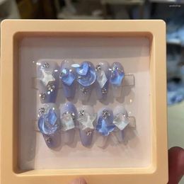 False Nails Blue Halo Fake Star Moon Nail Patch Diamond Art Fairy Girl Gift Charms Make Up