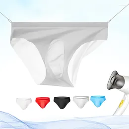 Underpants Transparent Men's Briefs Summer Ice Silk Seamless Underwear Breathable Solid Color Male Middle Waist Panties