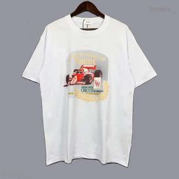RH Designers Mens Rhude Embroidery T Shirts for Summer Mens Tops Letter Polos Shirt Womens Tshirts Clothing Short Sleeved Large Plus Size 100% Cotton Tees Size S-XL 879