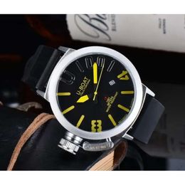 U Big Boat Wrist Watches 2023 Three Stitches White Case Mens Watch Sports Classic 50mm Quartz Watches Top Luxury Brand Clock 672