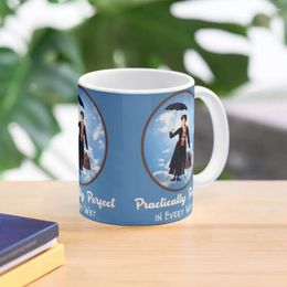 Mugs Practically Perfect In Every Way - Mary Flying Down From The Sky (White Letters) Coffee Mug Cups Of Thermal