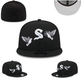 2024 Men's Baseball Fitted Hats Classic Black Colour Hip Hop Atlanta Sport Full Closed Design pigeon Caps Chapeau Stitch Heart all team Love Hustle Flowers Ma16-12