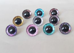 20pcs--N10-9-12-14-16-20-24-30-35mm 3D glitter toy eyes washer for Woollen diy plush doll Colour option 240305