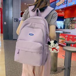 Backpack Solid Nylon College Women Fashion Laptop School Bag For Teenage Girl Travel Waterproof Book Female Kawaii