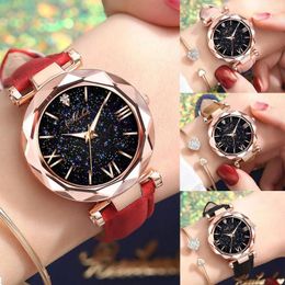 Wristwatches Watch For Women Stylish Reloj Unisex Stars Little Point Frosted Belt Dotted With Roman Scale Relogio Feminino 2024