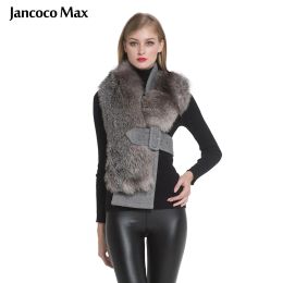 Fur New Style Real Silver Fox Fur Vest Top Quality Thick Warm Fur Belt Fashion Style Natural Fur Scarf S7397