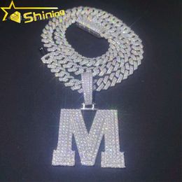 Hot Sale VVS Moissanite Iced Out Jewellery Pass Diamond Tester S Letter Pendant