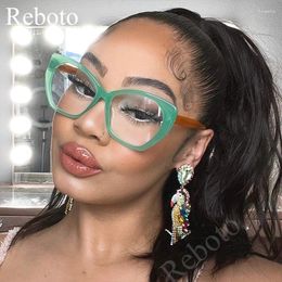 Sunglasses Frames Retro Cat Eye Glasses For Women Fashion Polygon Clear Ladies Eyewear Transparent Optical Computer