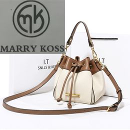 Designer bag Genuine leather bucket bag 2023 new portable crossbody bag versatile underarm bag replacement logo MARRY KOSS