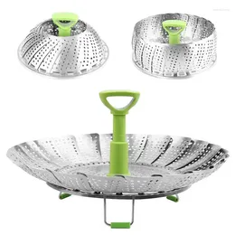Double Boilers Stainless Steel Lotus Steaming Tray Folding Vegetable Fruit Steamer Tool Collapsible Steam Cooking Insert For Food