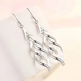 Dangle Earrings 2024 925 Silver 65MM French Elegant Long Tassel Drop For Women Fashion Wedding Party Gift Christmas Jewelry Earring