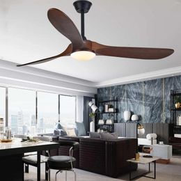 Inch Ceiling Fan Industrial Vintage Wooden Ventilator With Light Remete Control Decorative Blower Wood Retro Fans