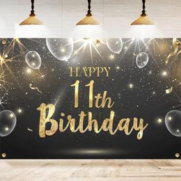 Party Decoration Pography Backdrop For Boys Happy 11th Years Old Birthday Balloons Background Home Wall Banner Decor Poster