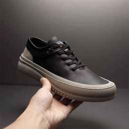 HBP Non-Brand Genuine Leather Mens Casual Leather Shoes European Station White Shoes