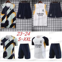 Soccer Tracksuits Sets Real madrids TRACKSUIT set 23/24 Short sleeve shorts men and football kit chandal survetement madrides TRAINING suit soccer jersey S-XXL