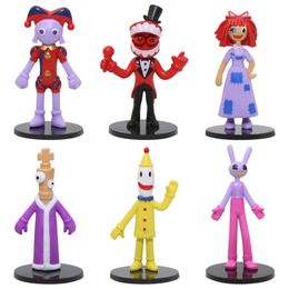 6 Pz/set carino Magico Circo figurine bambola pagliaccio cartone animato modello anime giocattolo per bambino Figura di cartone animato insane clown posse pagliaccio prop vintage pagliaccio onepiece anime carino anime