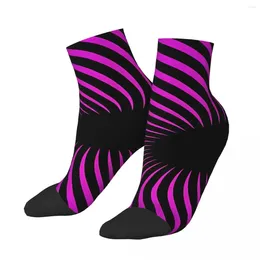 Men's Socks Funny Ankle Pink Spiral 3D Vortex Illusion Harajuku Crazy Crew Sock Gift Pattern Printed
