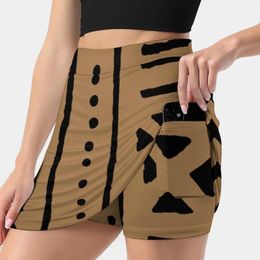 Skirts African Mud Tribal Cloth Women's Skirt Y2K Summer Clothes 2024 Kpop Style Trouser With Pocket