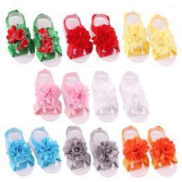 First Walkers 8 PCS Baby Barefoot Sandals Toddler Hair Ties Flower Bands For Babies Accessories