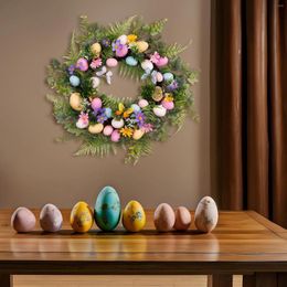 Decorative Flowers Easter Egg Wreath Door Garland For Front Home Celebration