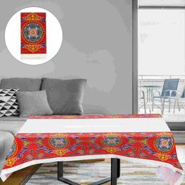 Table Cloth Eid Al-Fitr Tablecloth Festival Layout Props Decor Dining Ornaments Rectangle Adornments Red Muslim Creative Covers