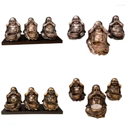 Candle Holders Candlesticks Holder Laughing Buddhas Hold Home Decorations Room Resins Statue