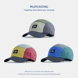 Ball Caps Japanese Retro Thin Quick-drying 5-panel Camping Hats For Men And Women 2024 Summer Sunscreen Fashion Sticker Baseball Cap
