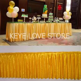 Customised Birthday Event Party Wedding Table Cover Banquet Stage Table Skirting Table Cloth Baby Shower Decoration Table Skirts 240315