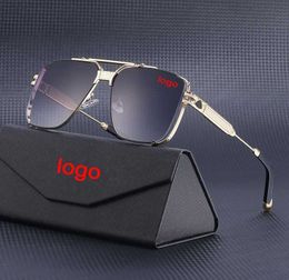 2024 New Retro Luxury Double Bridge Steam Punk Glasses Custom Fashion Hollow-out Square Frame Sunglasses Men