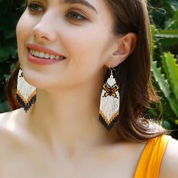 Dangle Earrings Bohemian Vacation Style Beads Woven Tassel Handmade DIY Long Original Design Butterfly Earring For Female