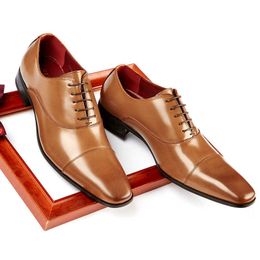 Formal Wedding Party HBP Non-Brand Oxford Lace Up Genuine Leather Shoes Men Dress