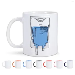 Mugs 1pc 11oz Funny Coffee Mug IV Bag Nursing Student Tears Ceramics Cup For Medical Pharmacist Sarcastic Gifts Drinkware