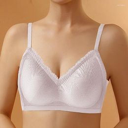 Bras Seamless Ultra-Thin Bra Breathable Ice Silk Beauty Back Lingerie Ladies Plus Size Wireless Underwear Big Breasts Show Small